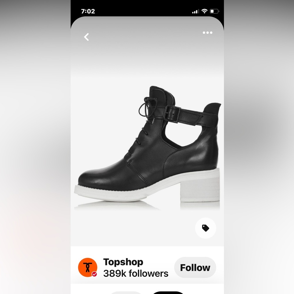 Topshop Leather laceup cut out booties